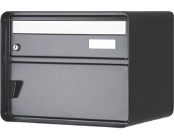 Briefkasten aus Stahl und Aluminium, pulverbeschichtet in anthrazitgrau metallic